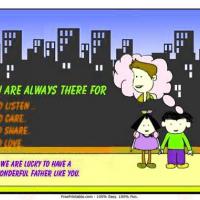 Children Thinking Of Dad