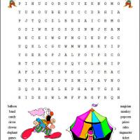 Circus Word Search