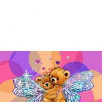 Colorful Card With Fairy Bears