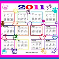 Colorful Cartoon Graffiti 2011 Calendar