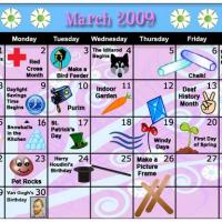 Colorful March 2009 Calendar
