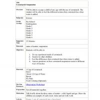 Grade 1 Science: Constrach Suspension