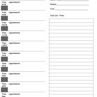 day planner sheet