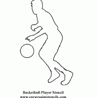 Dribbling Basketball Stencil