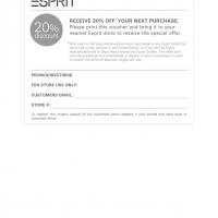 Esprit 20% Off on Your Next Purchase
