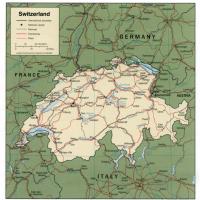 Europe- Switzerland Political Map