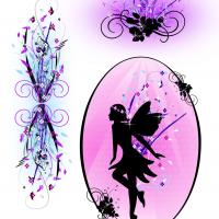 Fairy with Pink Backgroung Iron-on Transfer