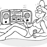 Free Printable Coloring Sheets on Printable Girl Sunbathing On Beach   Freeprintable Com