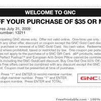 GNC $5 OFF Purchase $35 Or More