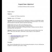 Grade 1 Language: Unpack Some Adjectives