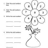 Math Coloring Sheets on Grade 1 Math  Tally The Bananas Grade 1 Math  Color The Flower Odd