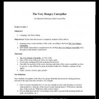 Kidnergarten Language: The Very Hungry Caterpillar