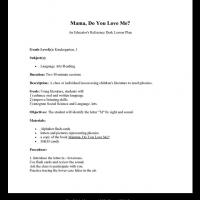Kindergarten Language: Mama, Do You Love Me?