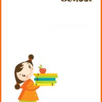 Little Girl in Orange Back to School Stationery