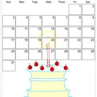 May 2009 Cherry Cake Calendar