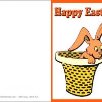 Orange Bunny Easter Card