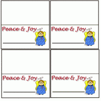Peace &amp;amp; Joy Angel Place Card