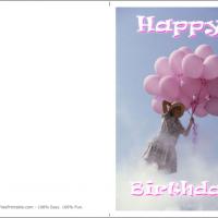 Pink Balloon Birthday Card