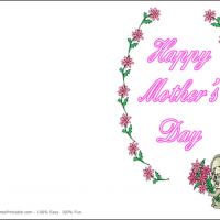 Pink Flowers With Green Background Card
