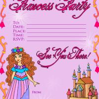 Pink Princess Birthday Party Invitation