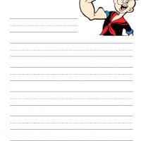 Popeye Kids Writing Paper