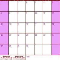 Red &amp; Pink September 2009 Calendar