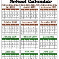 2008 school calender