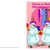 Snowmen Clothes Line Christmas Card