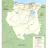 South America- Suriname Political Map