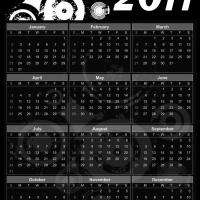 Swirly Black 2011 Calendar