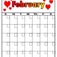 Twin Hearts For February Blank Calendar