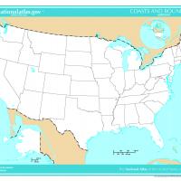 US Map- Unlabeled Coast and Boundary