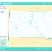 US Map- South Dakota RIivers and Streams