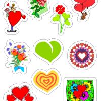 Various Bright Colored Valentine Stickers