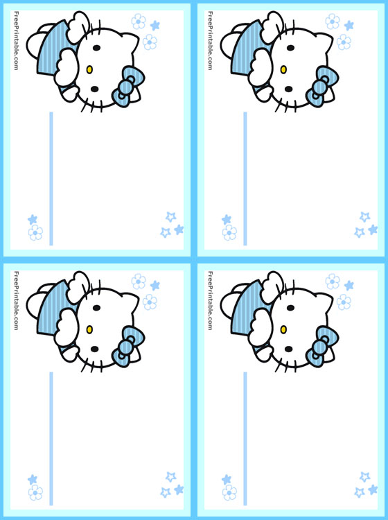 Hello Kitty Name Tag Design For Kids