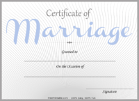 Blue Marriage Certificate