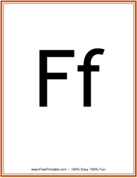 Flash Card Letter F