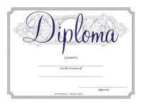 Elegant Blue Diploma