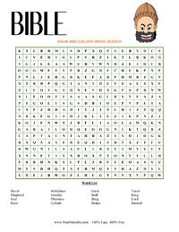 David and Goliath Word Search