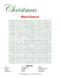 Christmas Holiday Word Search