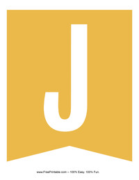 Gold Banner Letter J