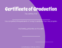 Funky Purple Certificate of Graduation
