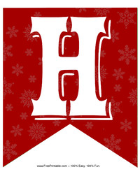 Winter Holiday Alphabet Banner H
