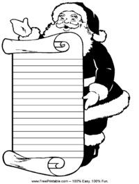 Santa Handwriting Paper