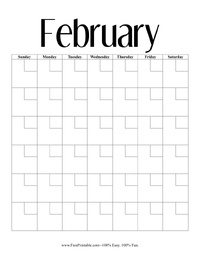 Professional February Perpetual Calendar