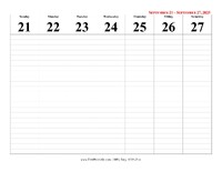 2025 Weekly Calendar 39