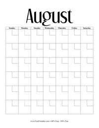 Professional August Perpetual Calendar