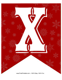 Winter Holiday Alphabet Banner X