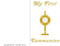 Gold First Communion Invitation