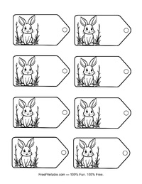 Colorable Easter Bunny Tag